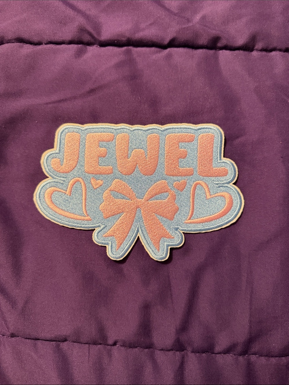 Iron on patch pastel blue/pink
